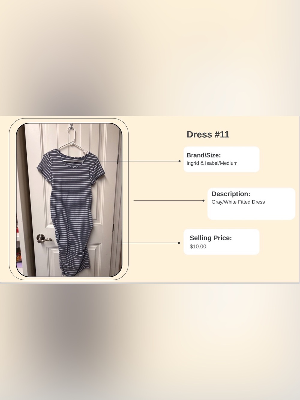 Ingrid & Isabel Navy and White Striped Maternity Dress
